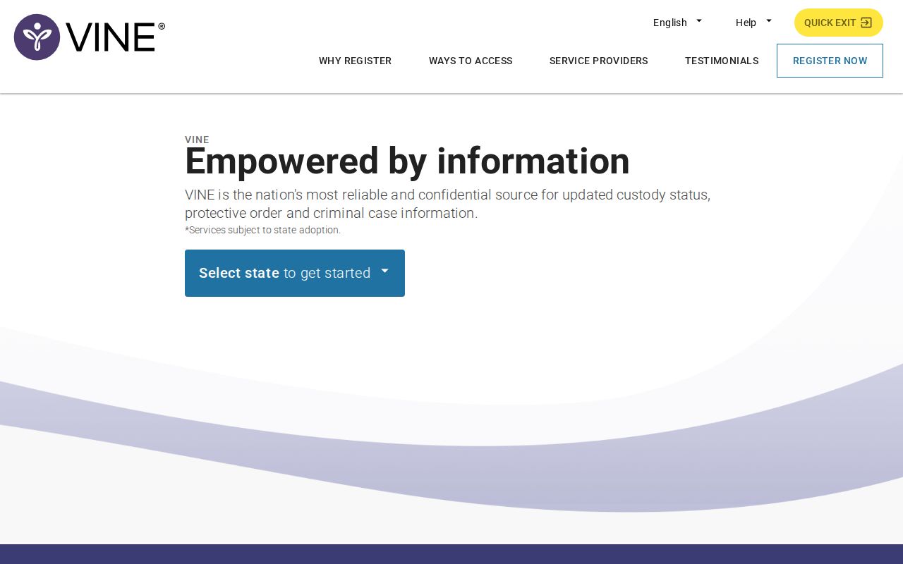 Hawaii SAVIN custody search and notification interface